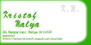 kristof malya business card