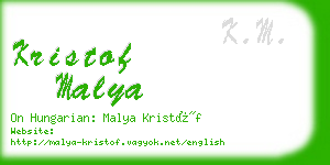 kristof malya business card